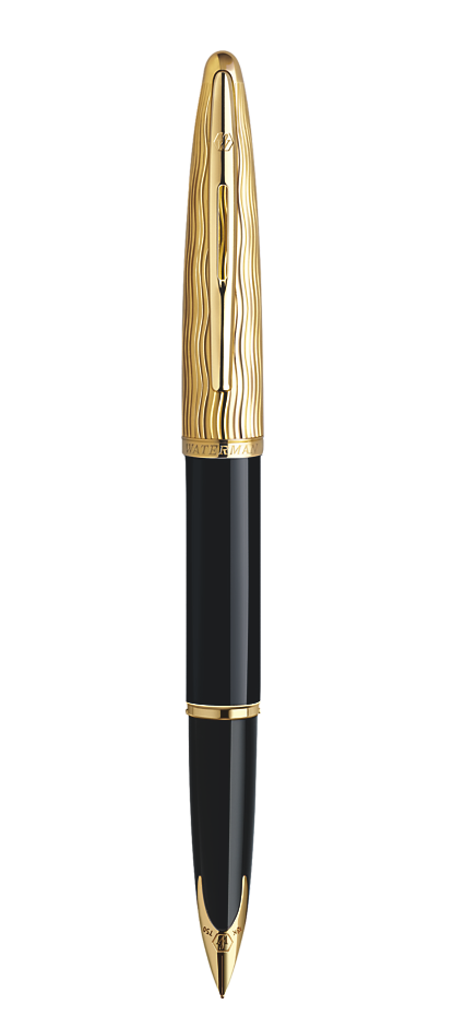 Bút máy Waterman Carene Essential black nắp vàng cài vàng